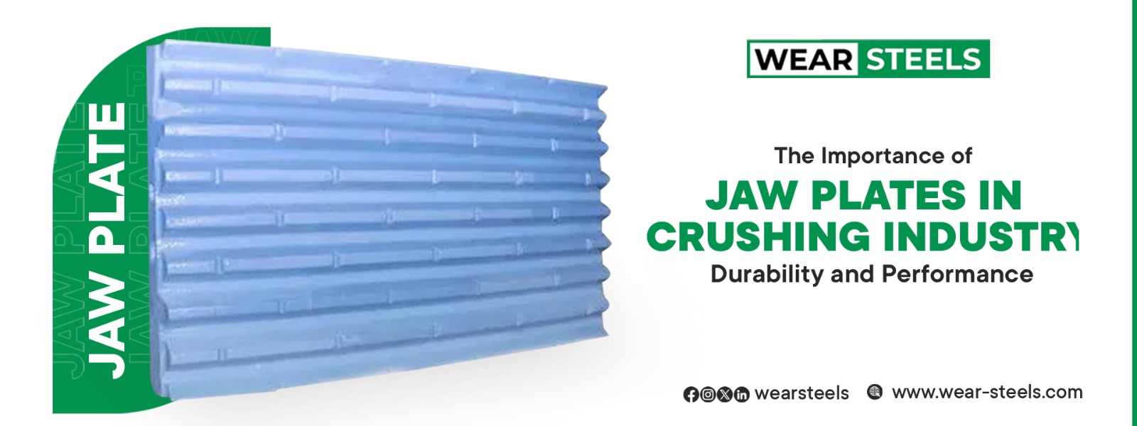 High-quality jaw plate for the crushing industry, designed for
            durability and performance by Wear Steels.